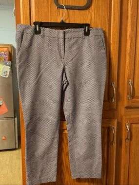 Willi Smith Navy & White Cropped Patterned Pants size 14 women’s